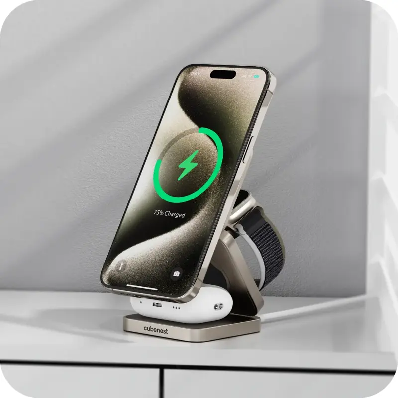 Qi2.2 Încărcător MagSafe pliabil 3 în 1