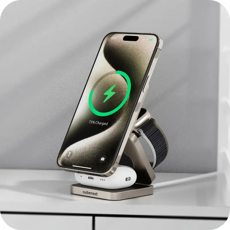 Qi2.2 Încărcător MagSafe pliabil 3 în 1