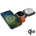 Cubenest Qi2 Încărcător pliabil magnetic wireless 3 în 1 EQ310 gri