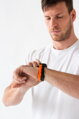 Curea Premium pentru Apple Watch Sport Negru/Portocaliu