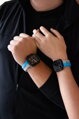 Curea Premium pentru Apple Watch Sport Albastru/Gri