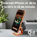 Cubenest Qi2.2 Încărcător magnetic wireless pliabil 3 în 1 SQ312 Ultra portocaliu