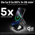 Cubenest Qi2.2 Încărcător pliabil magnetic wireless 3 în 1 SQ312 Pro negru