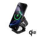 Cubenest Qi2 Încărcător pliabil magnetic wireless 3 în 1 SQ312 Pro negru