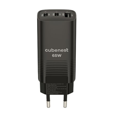Cubenest GaN Încărcător rețea 65W S3D0 negru