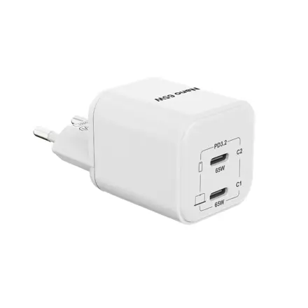 Cubenest PD GaN Nano Încărcător 2xUSB-C 65W N2D65