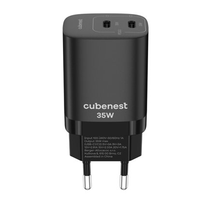 Cubenest GaN Încărcător rețea 35W S2D1 negru