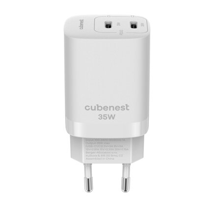Cubenest GaN Încărcător rețea 35W S2D1 alb