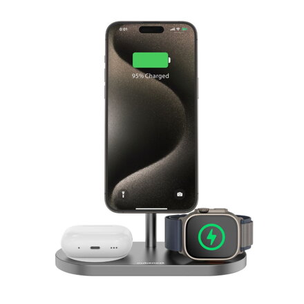 Cubenest Încărcător magnetic wireless 3 în1 S313 Pro gri