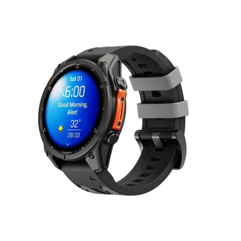 Curea Premium pentru Apple Watch Sport Negru/Portocaliu