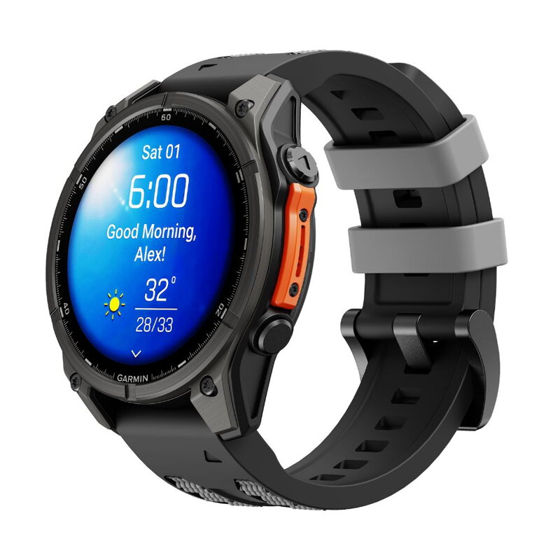 Curea Premium pentru Apple Watch Sport Negru/Portocaliu