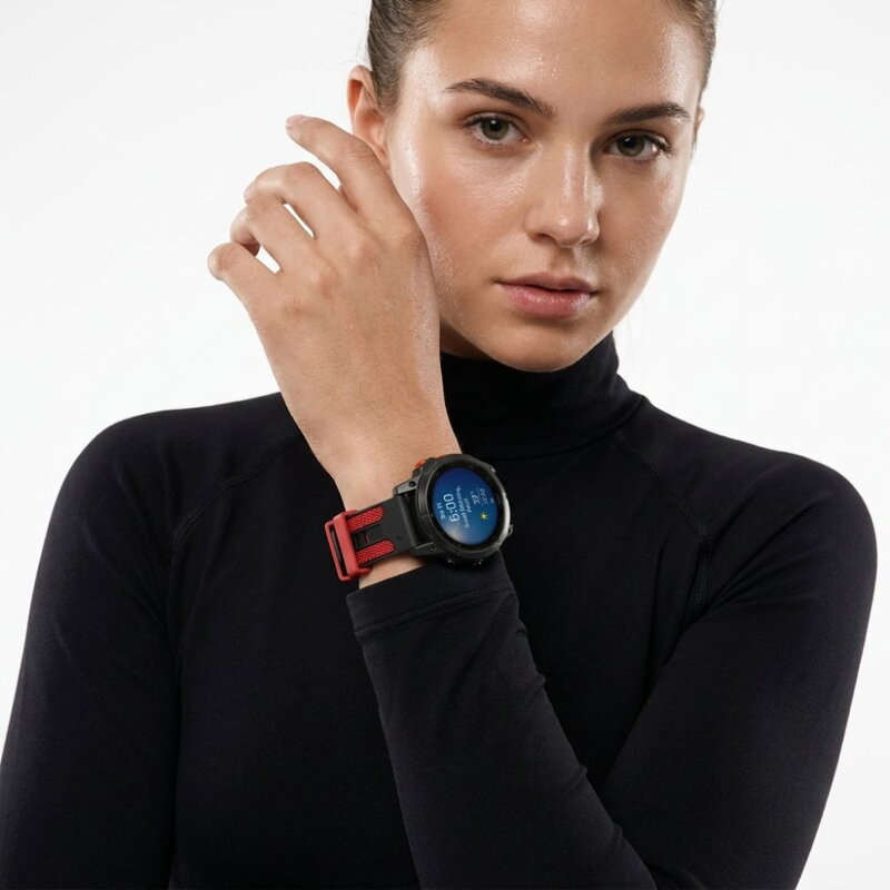 Curea Premium pentru Apple Watch Sport Negru/Portocaliu
