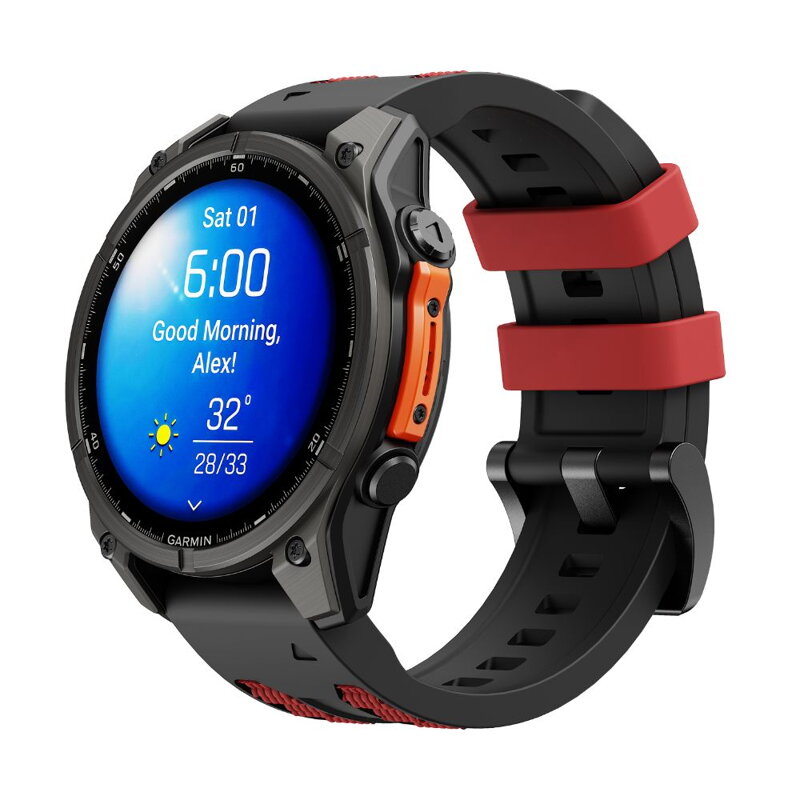 Curea Premium pentru Apple Watch Sport Negru/Portocaliu
