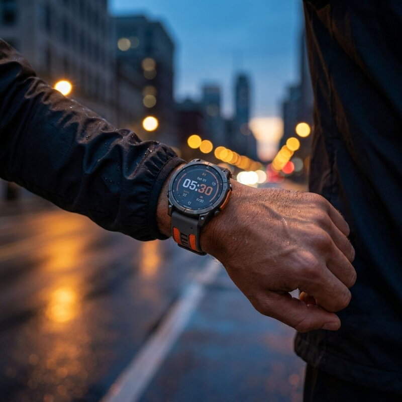 Curea Premium pentru Apple Watch Sport Negru/Portocaliu