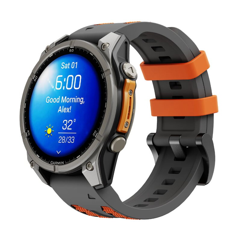 Curea Premium pentru Apple Watch Sport Negru/Portocaliu