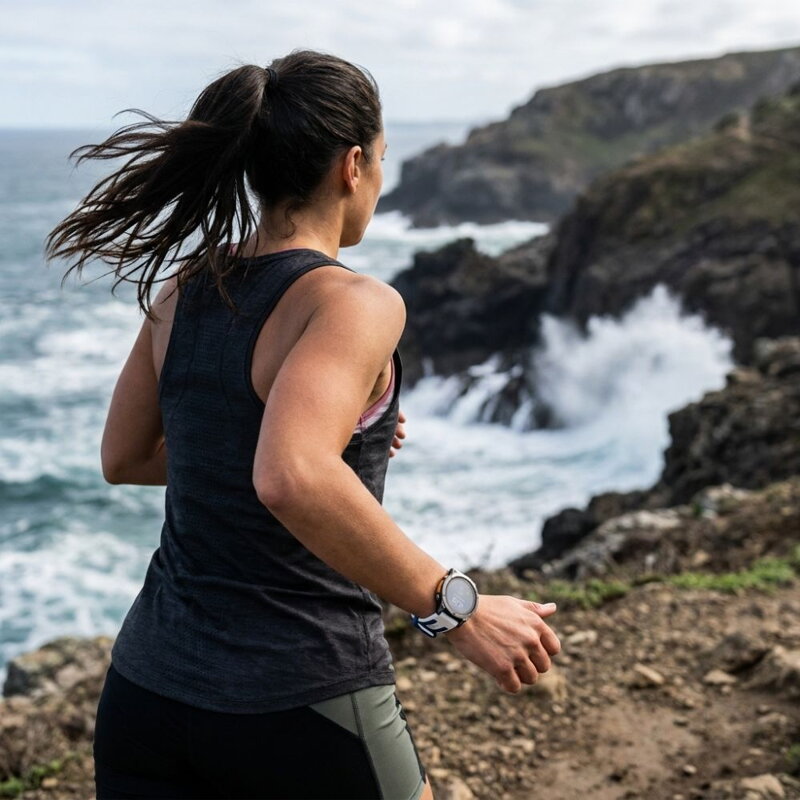 Curea Premium pentru Apple Watch Sport Negru/Portocaliu