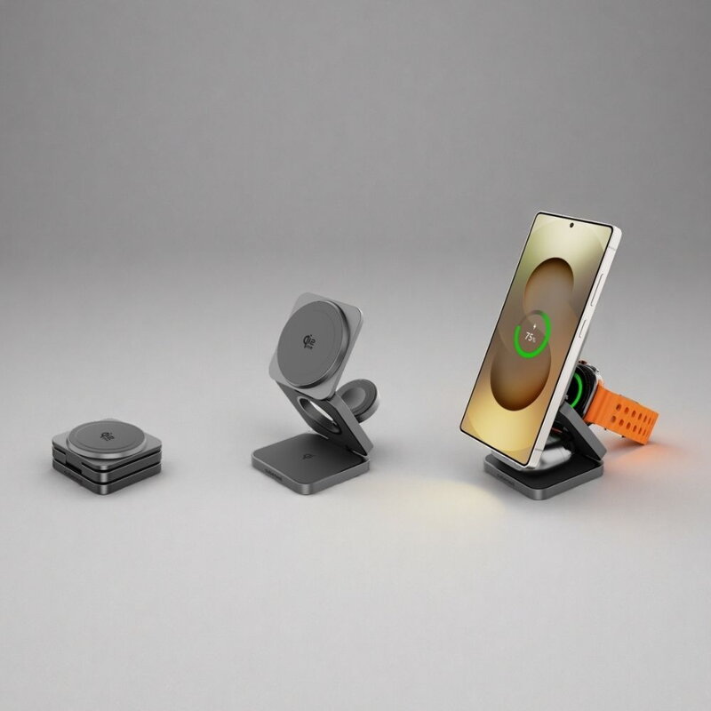 Cubenest Qi2.2 Încărcător pliabil magnetic wireless 3 în 1 SQS312 Pro Samsung Watch