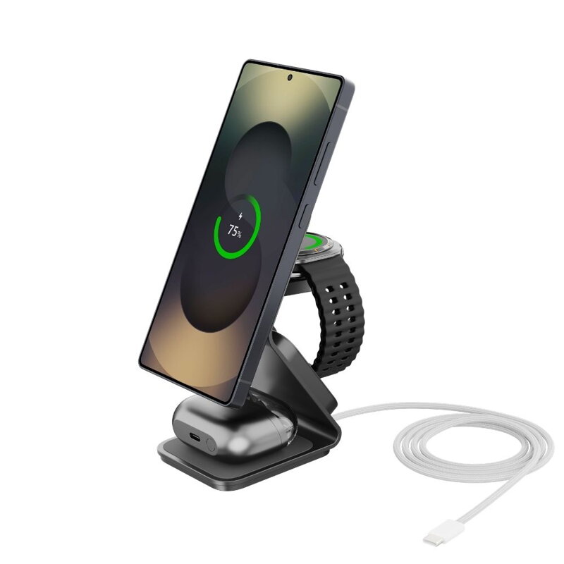 Cubenest Qi2.2 Încărcător magnetic wireless 3 în 1 SQS314 Pro Samsung Watch