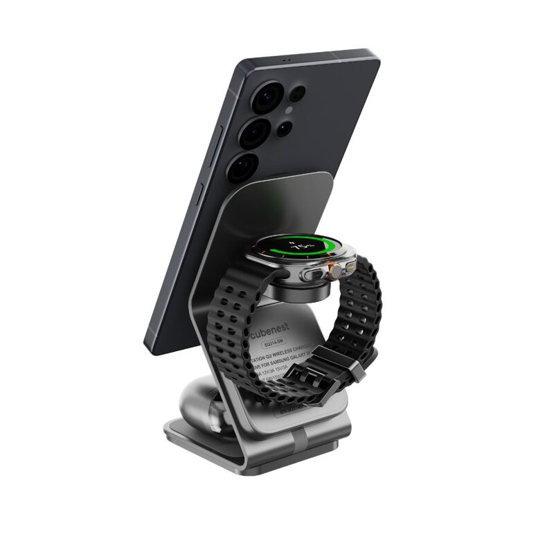 Cubenest Qi2.2 Încărcător magnetic wireless 3 în 1 SQS314 Pro Samsung Watch
