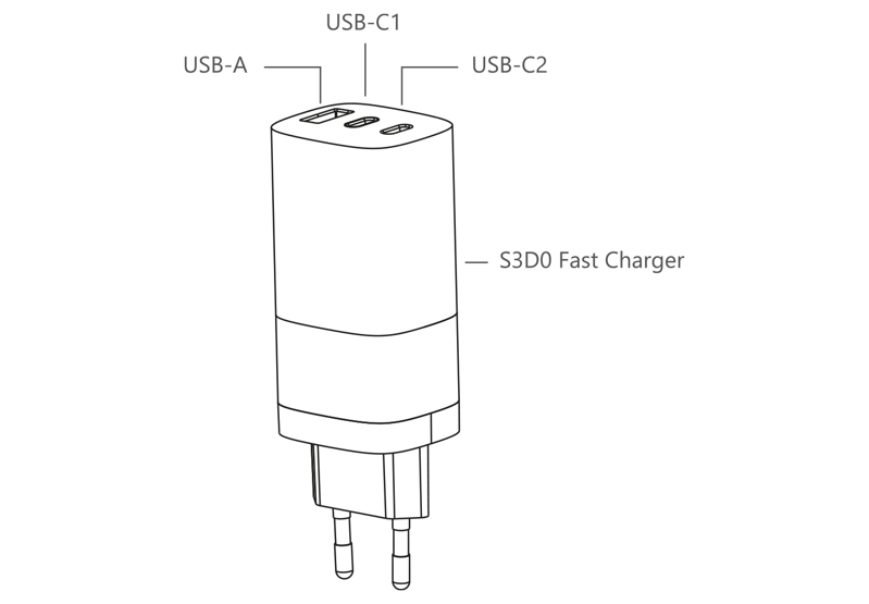 Cubenest GaN Încărcător rețea 65W S3D0 alb