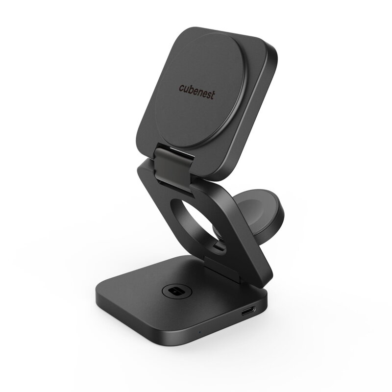 Cubenest Încărcător pliabil magnetic wireless 3 în 1 E310 gri