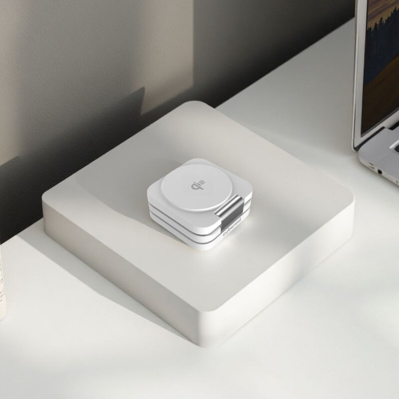 Cubenest Qi2 Încărcător pliabil magnetic wireless 3 în 1 EQ310 alb