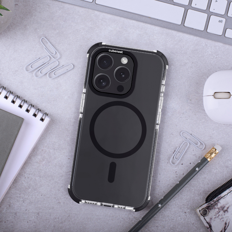 Cubenest Husă pentru iPhone 15 Pro MagPro Strong Guard negru