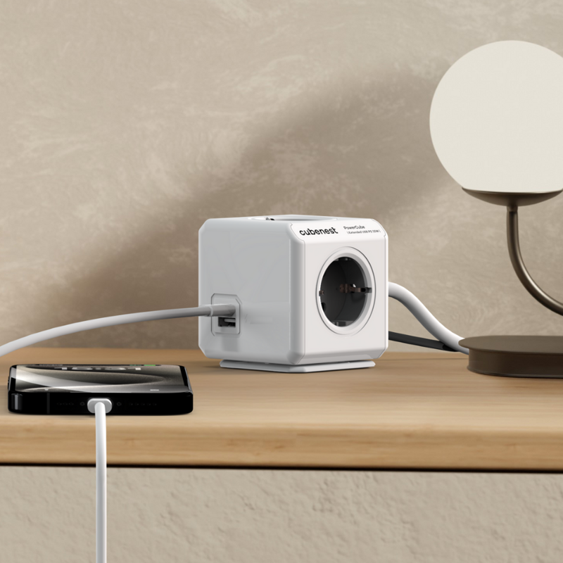 Cubenest PowerCube Extended USB A+C PD 20 W 1,5 m gri