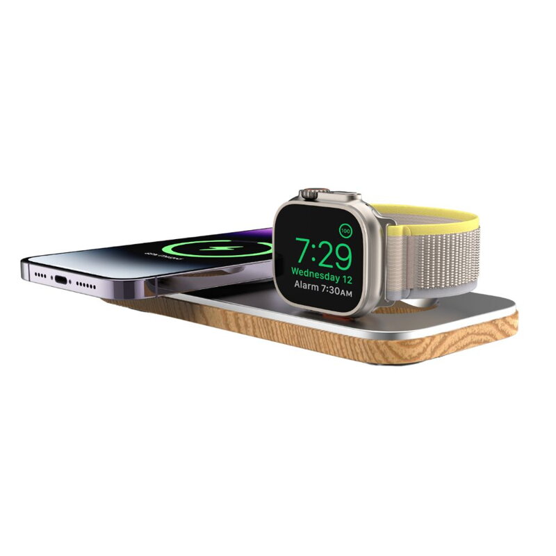 Cubenest Încărcător magnetic wireless 2 în1 K200 argintiu