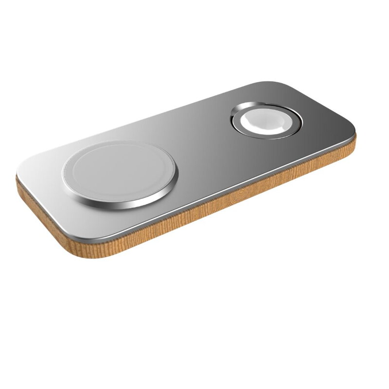 Cubenest Încărcător magnetic wireless 2 în1 K200 argintiu