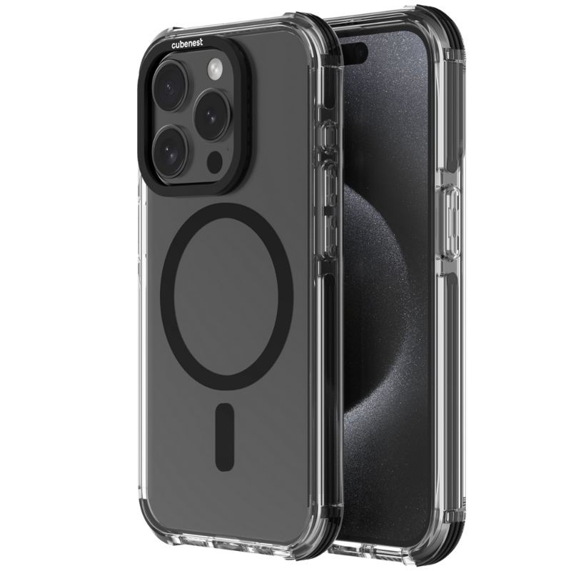 Cubenest Husă pentru iPhone 15 Pro MagPro Strong Guard negru