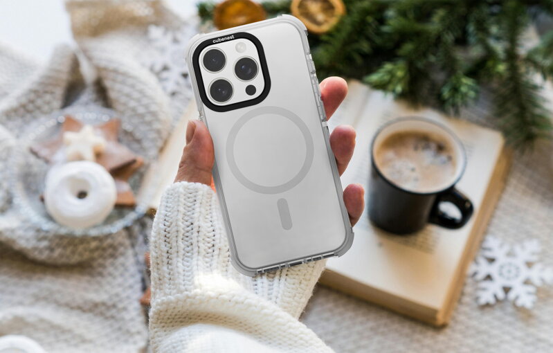Cubenest Husă pentru iPhone 15 Pro MagPro Strong Guard alb