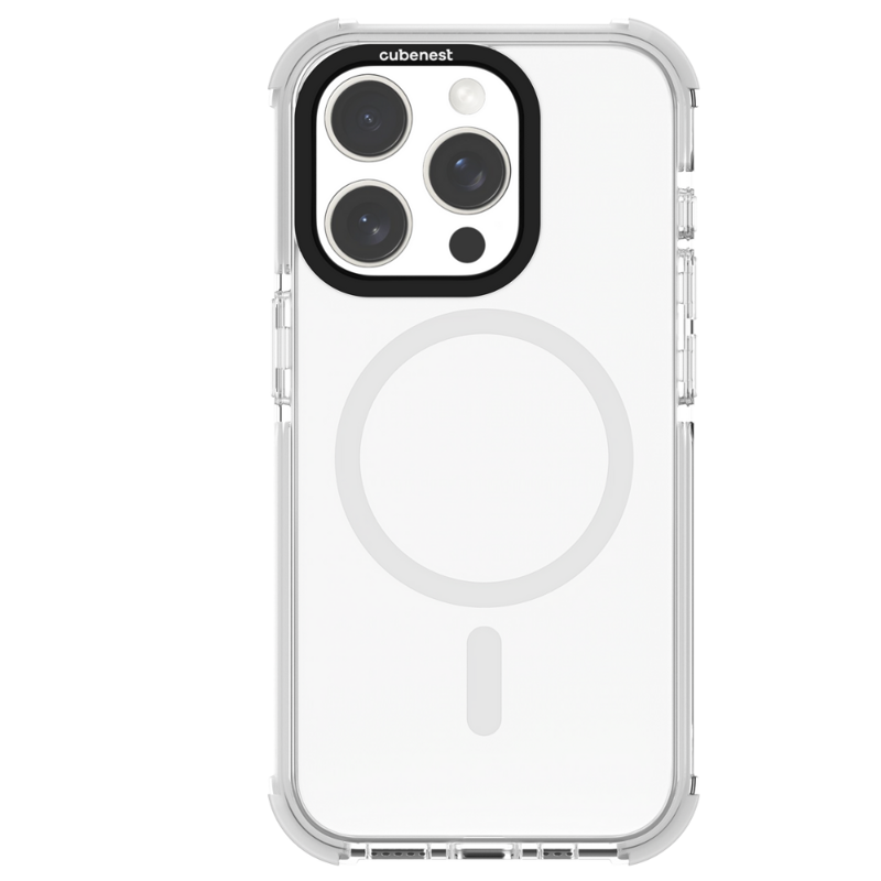 Cubenest Husă pentru iPhone 15 Pro MagPro Strong Guard alb