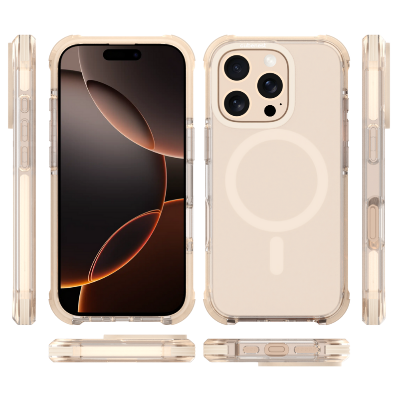 Cubenest Husă pentru iPhone 16 Pro MagPro Strong Guard aur