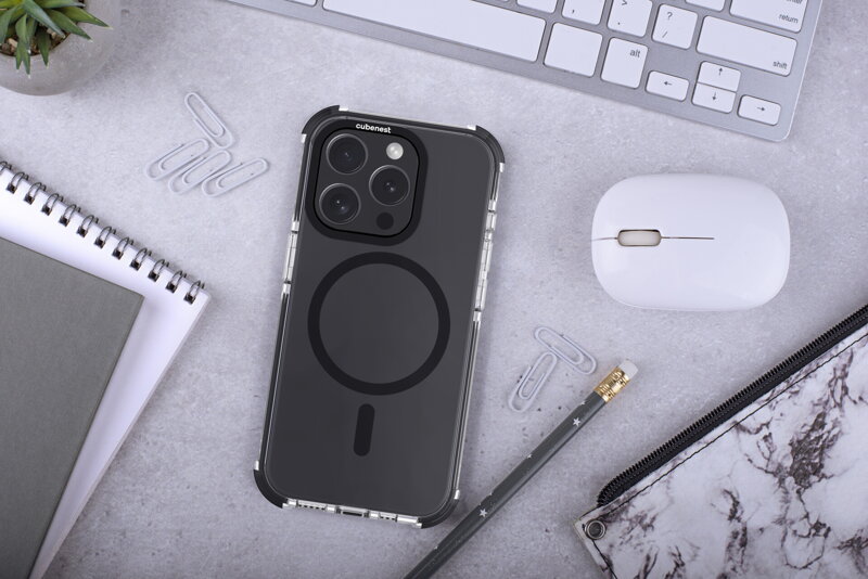 Cubenest Husă pentru iPhone 15 Pro MagPro Strong Guard negru