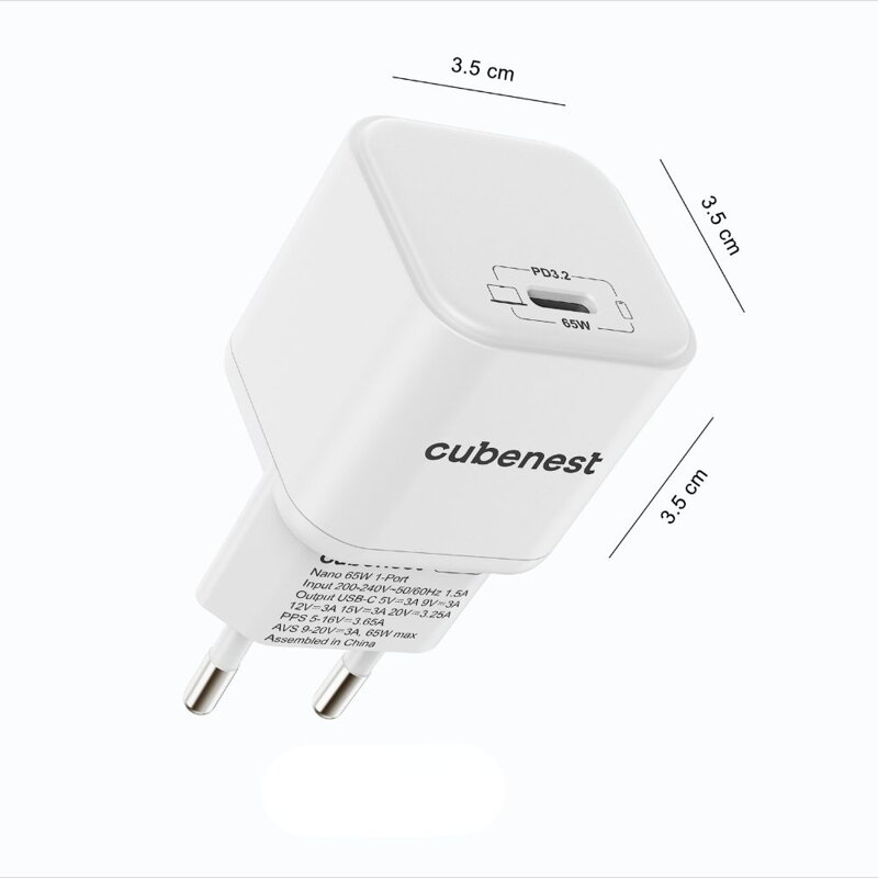 Cubenest PD GaN Nano Încărcător USB-C 65W N1D65