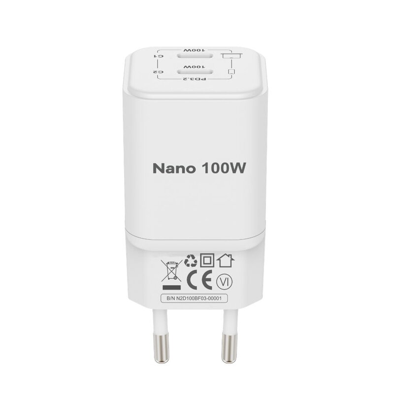 Cubenest PD GaN Nano Încărcător 2xUSB-C 100W N2D100 