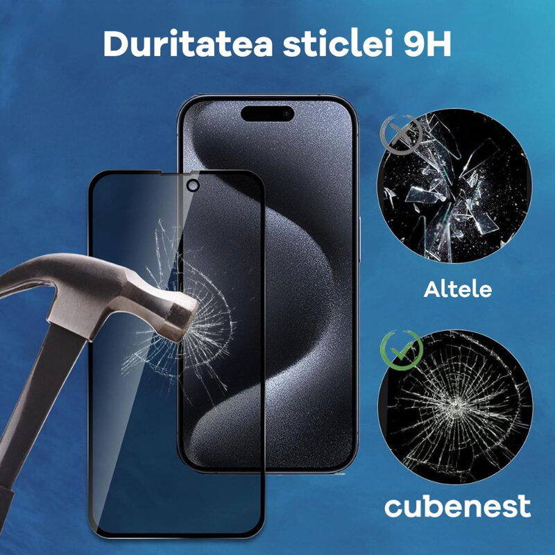 Cubenest Folie de protectie din sticla iPhone 15 Pro