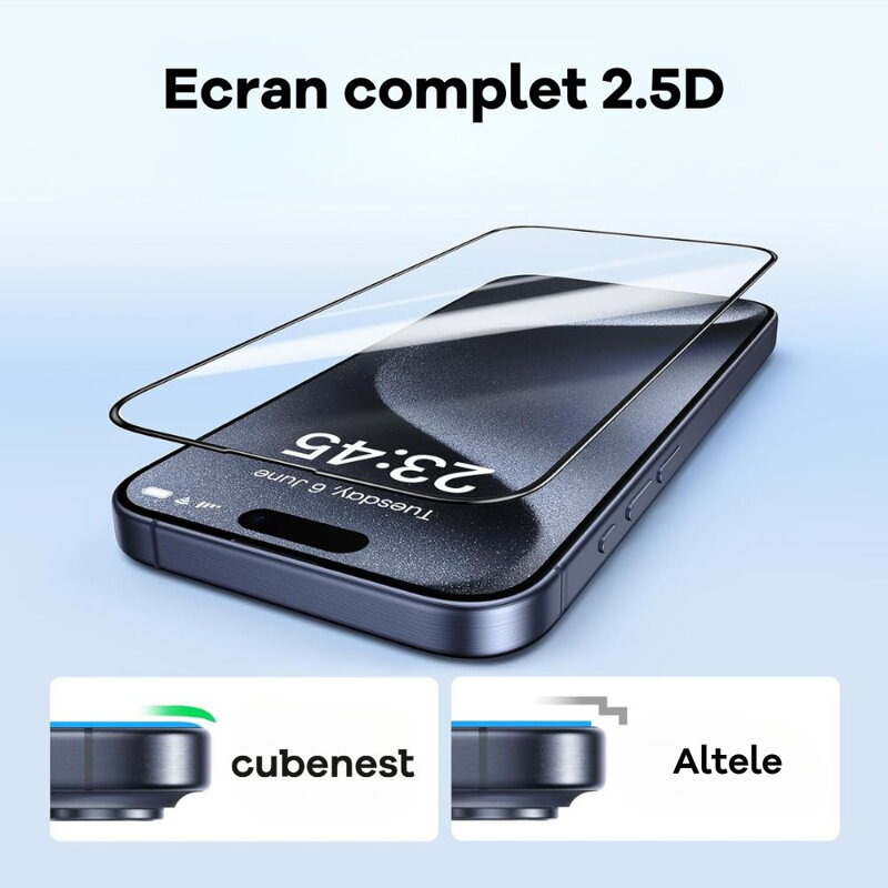 Cubenest Folie de protectie din sticla iPhone 15 Pro