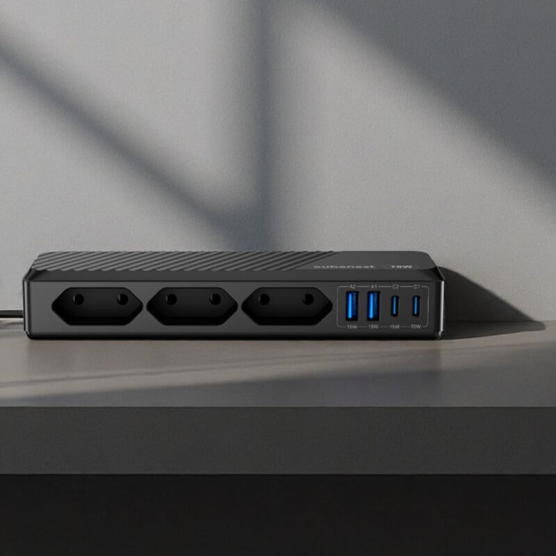 Cubenest PD GaN PowerStrip SlimLine 7 în1 Extended USB 70W