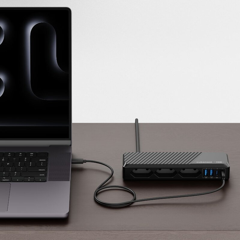 Cubenest PD GaN PowerStrip SlimLine 7 în1 Extended USB 70W