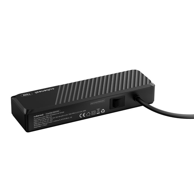 Cubenest PD GaN PowerStrip SlimLine 7 în1 Extended USB 70W