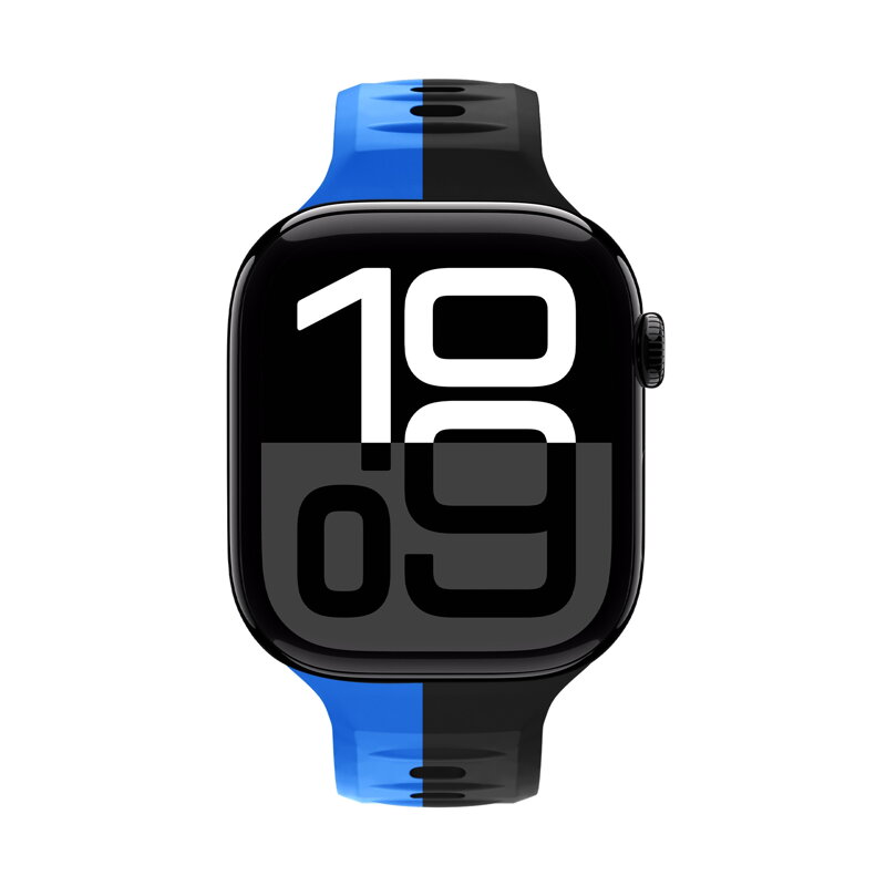 Curea Premium pentru Apple Watch Sport Negru/Albastru