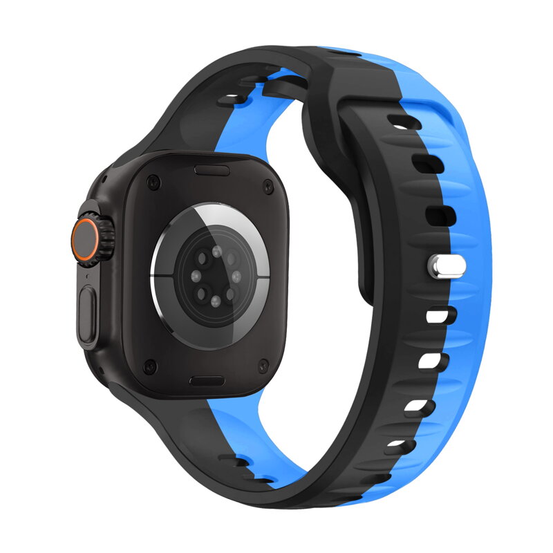 Curea Premium pentru Apple Watch Sport Negru/Albastru