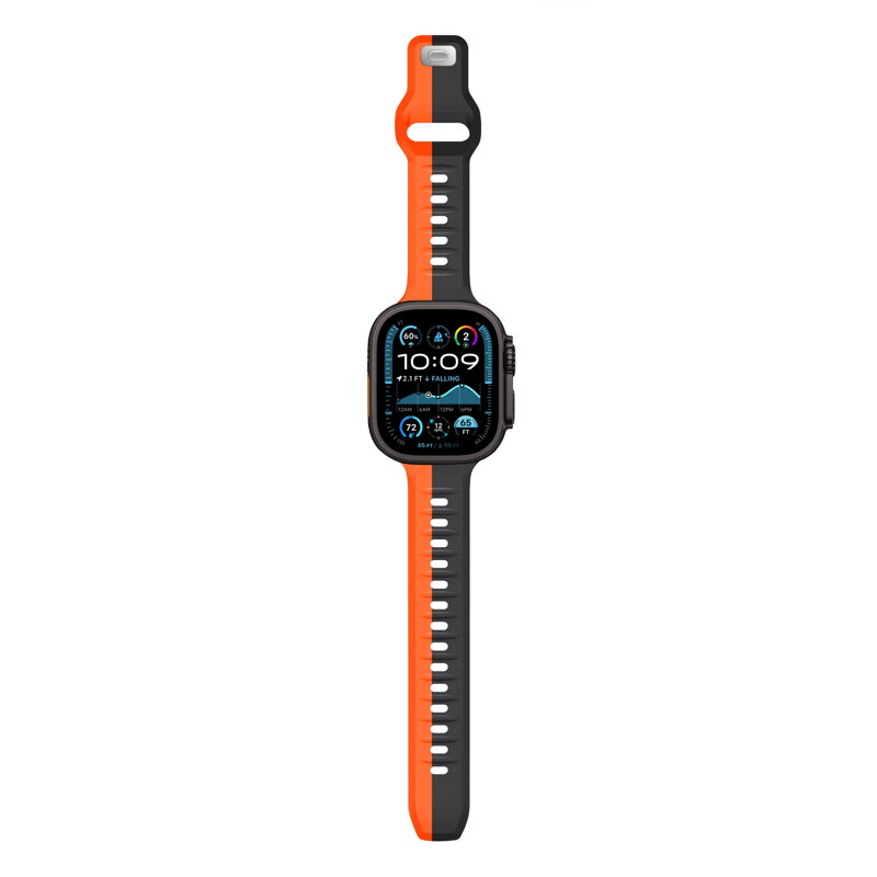 Curea Premium pentru Apple Watch Sport Negru/Portocaliu