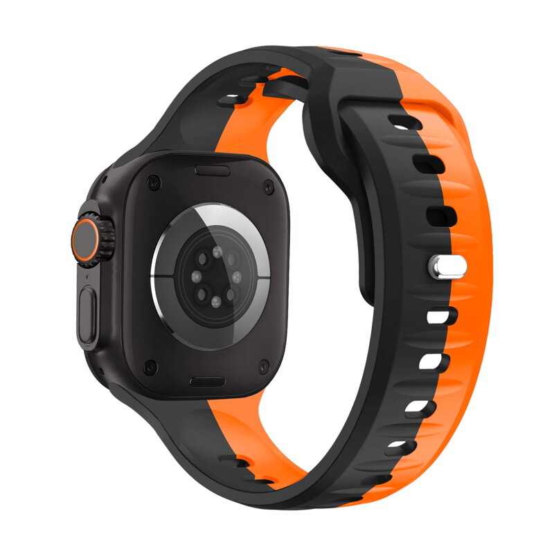 Curea Premium pentru Apple Watch Sport Negru/Portocaliu
