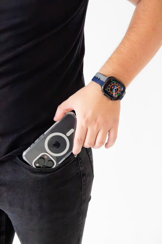 Curea Premium pentru Apple Watch Sport Gri/Albastru