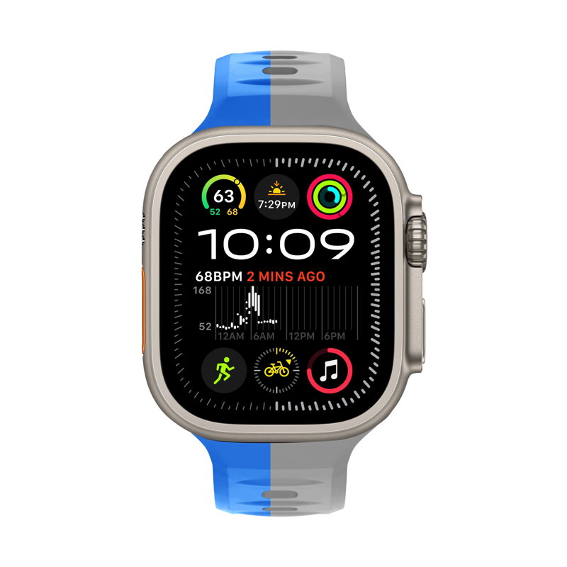 Curea Premium pentru Apple Watch Sport Albastru/Gri