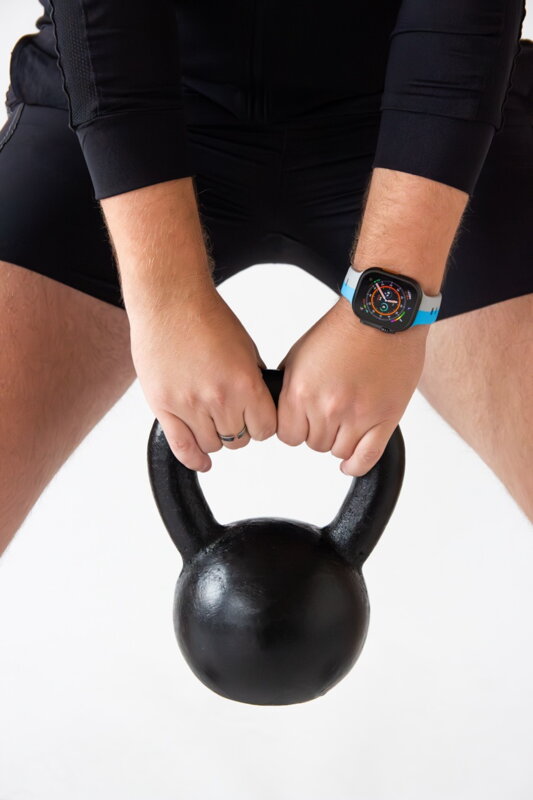 Curea Premium pentru Apple Watch Sport Albastru/Gri