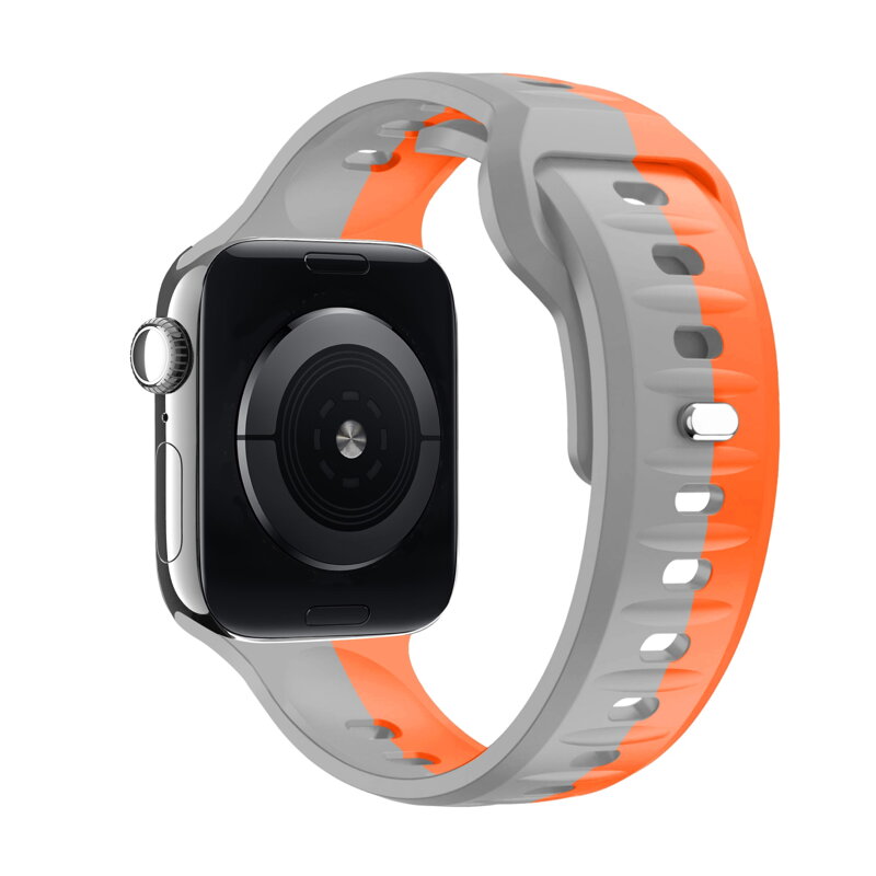 Curea Premium pentru Apple Watch Sport Portocaliu/Gri